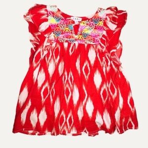 THML Kaleidoscope Embroidery Stitching Orange w/Turquoise, Pink, Teal &